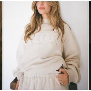 PARKE Monochrome Varsity Mockneck in Buttercream